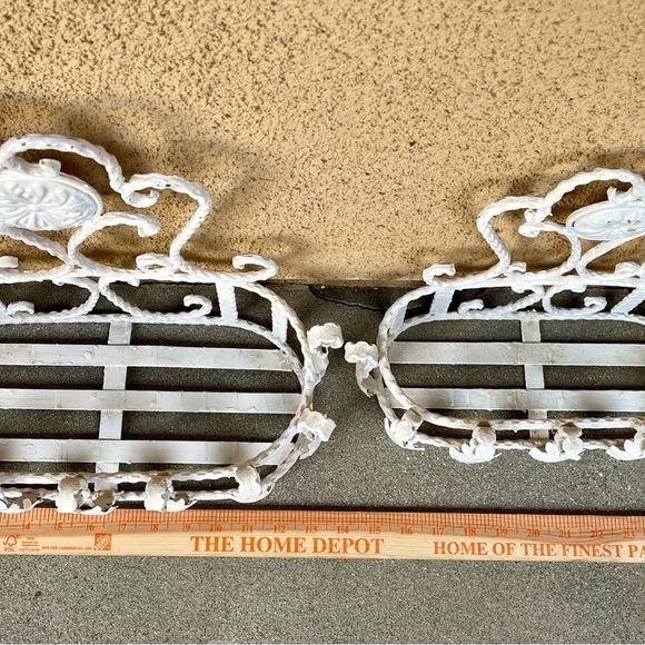 Vintage Hanging Iron Wall Planters - Picture 4 of 8